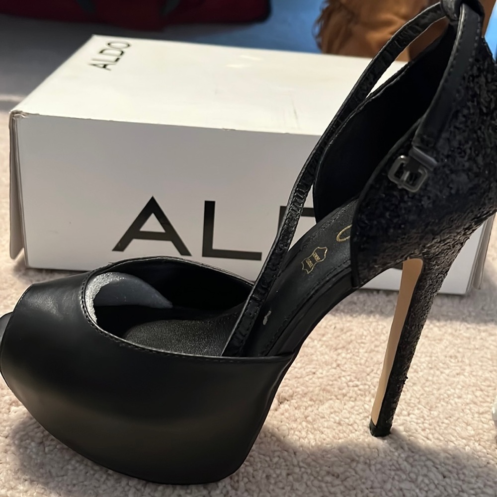 ALDO black peep toe heel
